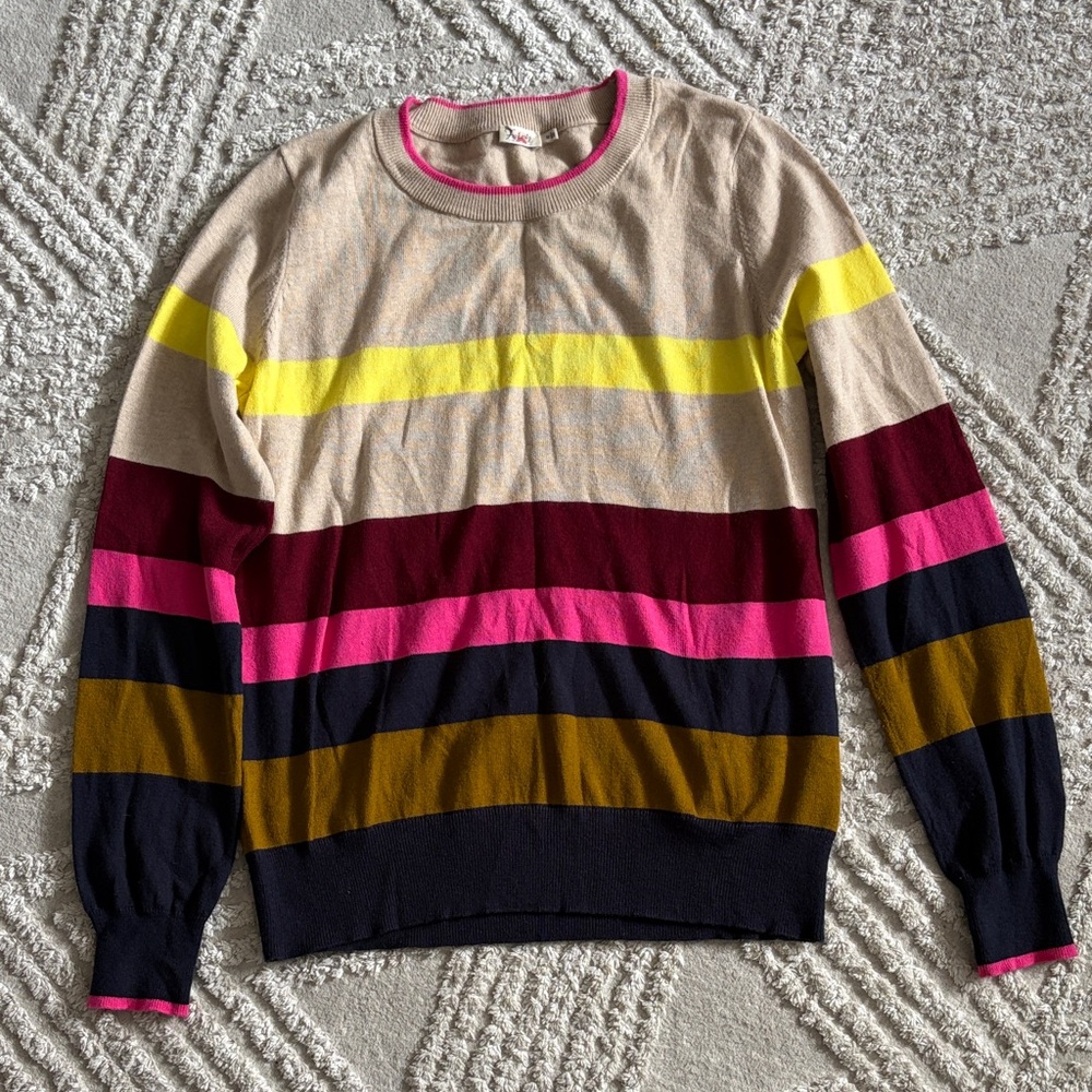 Faherty women’s Ollie crew sweater cotton cashmere blend sable multicolor